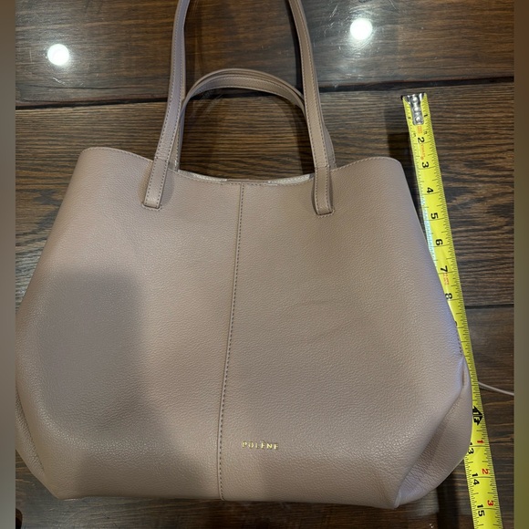 Polene Cyme Textured Taupe Leather Tote - Picture 8 of 16